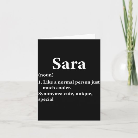 Sara Name Definition Funny D Kaart (Voorkant)