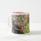 Sara op de Fence Tweekleurige Koffiemok (Voorkant links)