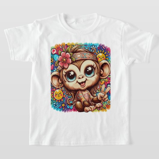 Sara the Peace Monkey Kids T-Shirt (Laagn)