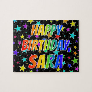 "SARA" Voornaam, Fun "HAPPY BIRTHDAY" Legpuzzel