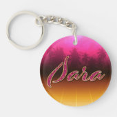 Sara Vorname Name golden pink Schlüsselanhänger Sleutelhanger (Voorkant)