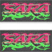 Sara Vorname Name Graffiti Aufkleber Sticker (Voorkant)