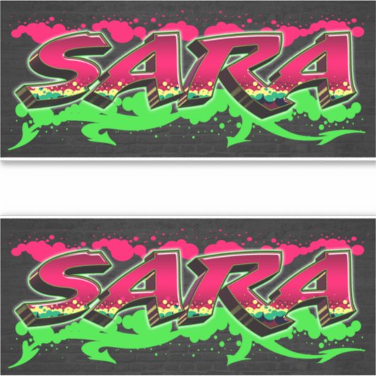 Sara Vorname Name Graffiti Aufkleber Sticker (Voorkant)