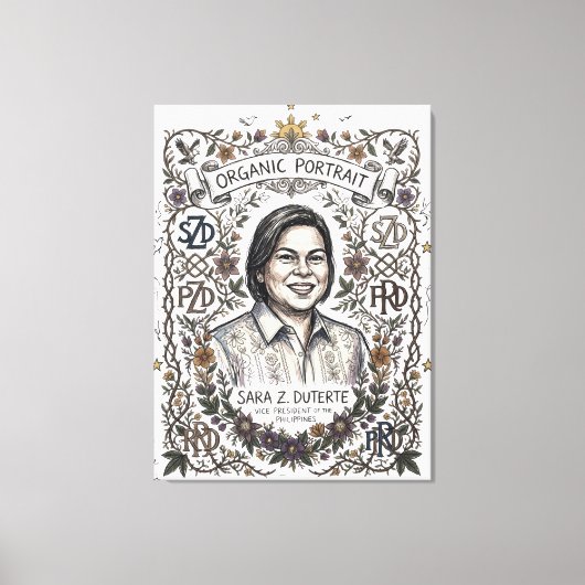 SARA Z. DUTERTE-ORGANISCH PORTRET CANVAS AFDRUK (Voorkant)
