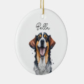 Sarabi Dog Pet Custom Name Vakantie Kerstmis Keramisch Ornament (Rechts)