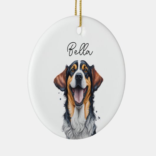 Sarabi Dog Pet Custom Name Vakantie Kerstmis Keramisch Ornament (Rechts)