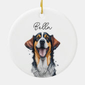 Sarabi Dog Pet Custom Name Vakantie Kerstmis Keramisch Ornament (Achterkant)