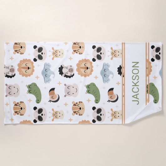 Sarafi Oerwoud dierenstrandlaken Strandlaken (Voorkant)