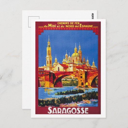 Saragosse, Spanje, stad, oud briefkaart (Voorkant / Achterkant)