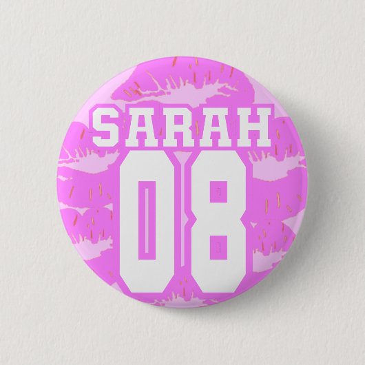 Sarah 08 - Lees mijn lippen Ronde Button 5,7 Cm (Voorkant)