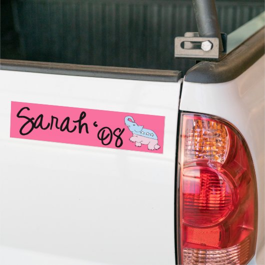 Sarah 08 Roze Bumpersticker (Op Truck)