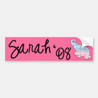 Sarah 08 Roze Bumpersticker
