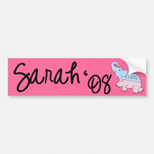 Sarah 08 Roze Bumpersticker (Voorkant)