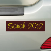 Sarah 2012 bumpersticker (Op auto)