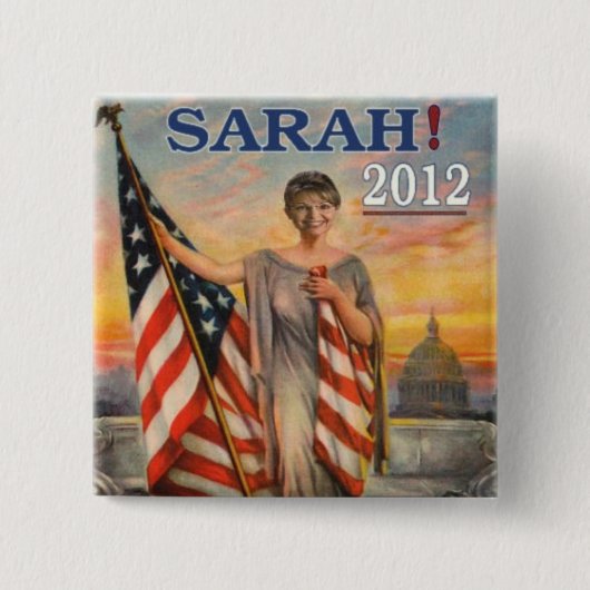 Sarah! 2012 vierkante button 5,1 cm (Voorkant)