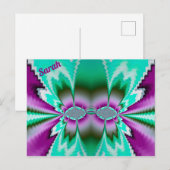 SARAH ~ 3D Fractal Design Pattern ~ Green Paars Briefkaart (Voorkant / Achterkant)