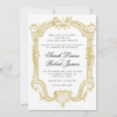 Sarah - Antiek gouden huwelijksuitnodiging Kaart (Voorkant)
