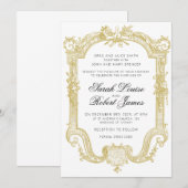 Sarah - Antiek gouden huwelijksuitnodiging Kaart (Voorkant / Achterkant)