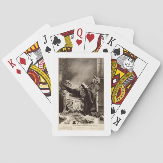 Sarah Bernhardt (1844-1923) als Hamlet in 1899 Pokerkaarten (Achterkant)