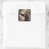 Sarah Bernhardt (1844-1923) als Hamlet in 1899 Vierkante Sticker (Tas)