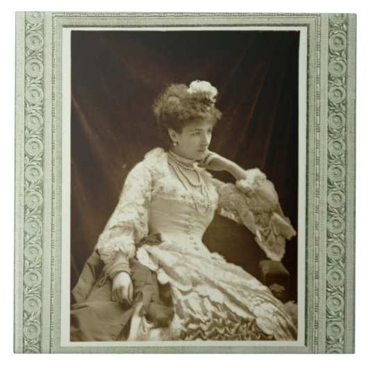 Sarah Bernhardt (1844-1923), van 'Galerie Contemp Tegeltje (Voorkant)