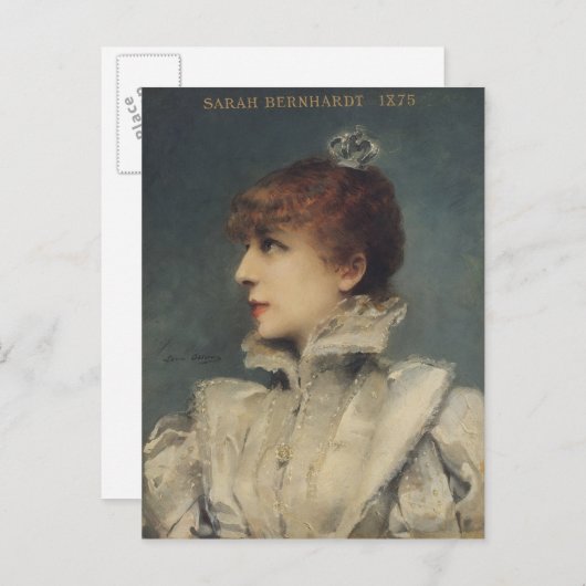Sarah Bernhardt 1875 Briefkaart (Voorkant / Achterkant)