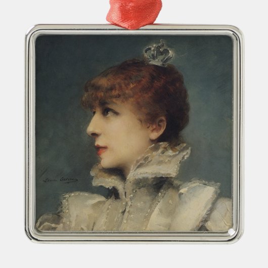 Sarah Bernhardt 1875 Metalen Ornament (Voorkant)