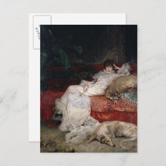 Sarah Bernhardt 1876 Briefkaart (Voorkant / Achterkant)