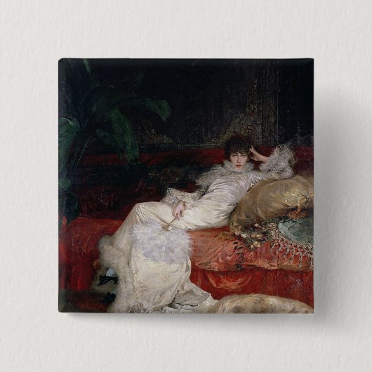 Sarah Bernhardt 1876 Vierkante Button 5,1 Cm (Voorkant)