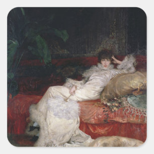 Sarah Bernhardt 1876 Vierkante Sticker