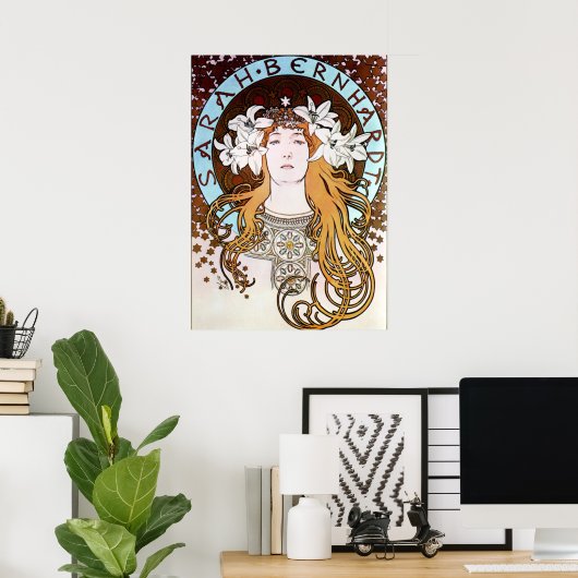 Sarah Bernhardt - Alphonse Mucha Poster (Thuiskantoor)