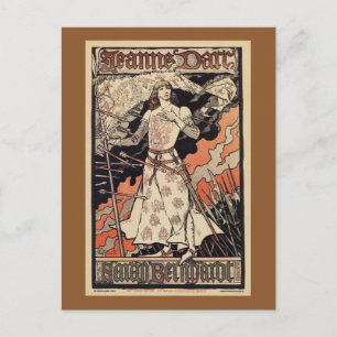 Sarah Bernhardt als Joan of Arc  theater en Briefkaart