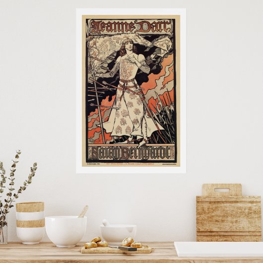 Sarah Bernhardt als Joan of Arc theater en Poster (Keuken)
