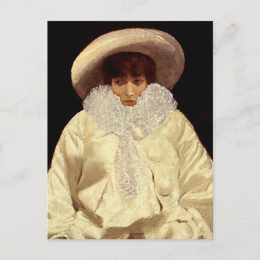 “Sarah Bernhardt als Pierrot” door Giuseppe De Nit Briefkaart (Voorkant)