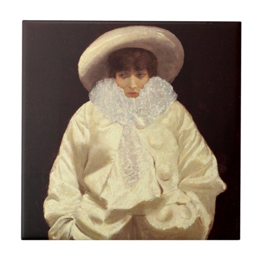 Sarah Bernhardt als Pierrot Tegeltje (Voorkant)