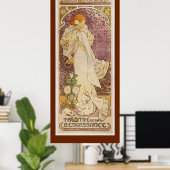 Sarah Bernhardt - Door: Alfons Mucha Poster (Thuiskantoor)