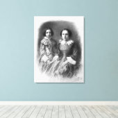 Sarah Bernhardt en haar moeder? Canvas Afdruk (Insitu (Houten vloer))