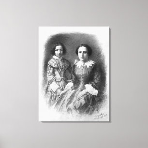 Sarah Bernhardt en haar moeder? Canvas Afdruk
