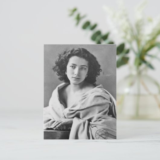 Sarah Bernhardt in costume, c.1860 Briefkaart (Staand voorkant)