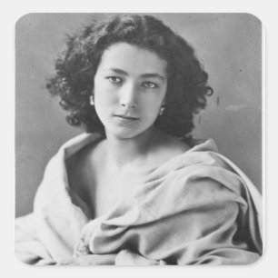 Sarah Bernhardt in costume, c.1860 Vierkante Sticker