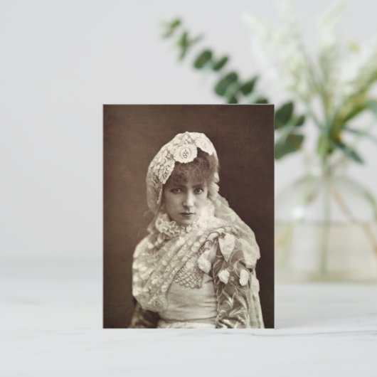 Sarah Bernhardt in de rol van Marion Delorme Briefkaart (Staand voorkant)
