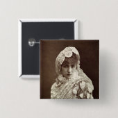 Sarah Bernhardt in de rol van Marion Delorme Vierkante Button 5,1 Cm (Voorkant /achterkant)