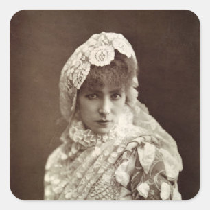 Sarah Bernhardt in de rol van Marion Delorme Vierkante Sticker