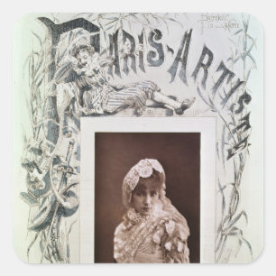 Sarah Bernhardt in de rol van Marion Delorme Vierkante Sticker