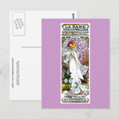 Sarah Bernhardt, La Dame aux Camélias, Mucha Fine Briefkaart (Voorkant / Achterkant)