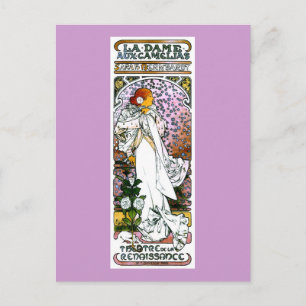 Sarah Bernhardt, La Dame aux Camélias, Mucha Fine Briefkaart