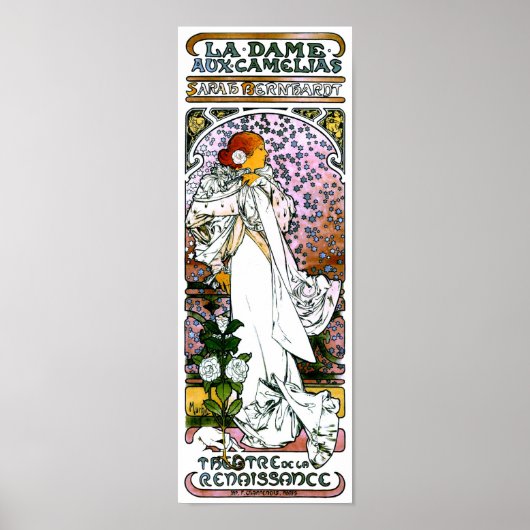 Sarah Bernhardt, La Dame aux Camélias, Mucha Fine Poster (Voorkant)