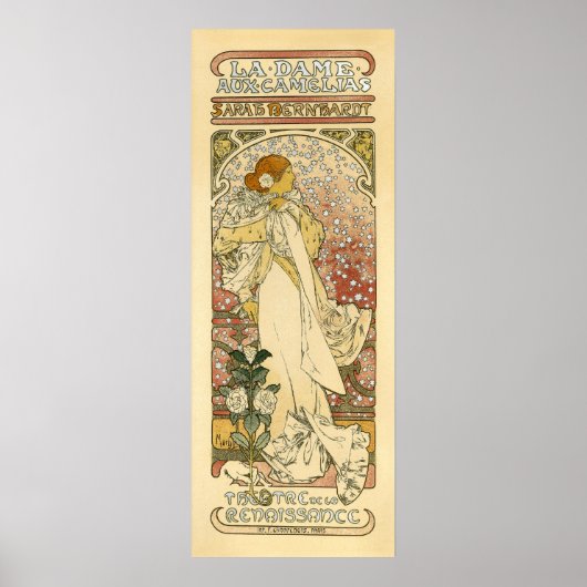 Sarah Bernhardt, La Dame aux Camélias Poster (Voorkant)