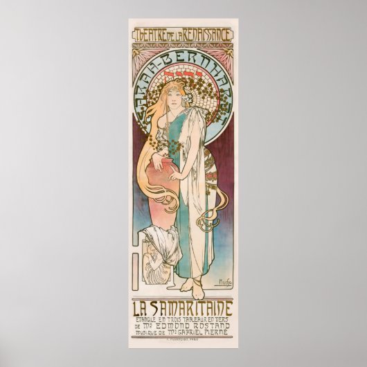 Sarah Bernhardt Le Samaritaine Art Nouveau Mucha Poster (Voorkant)