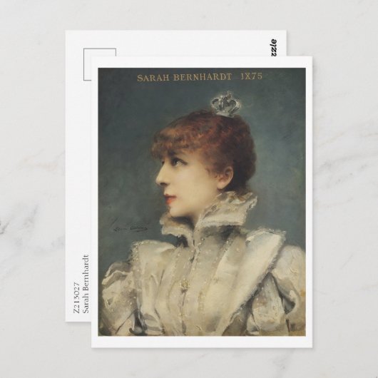 Sarah Bernhardt, Louise Abbéma  Briefkaart (Voorkant / Achterkant)